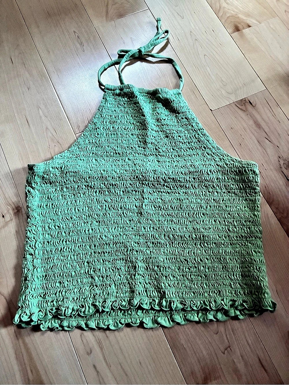 Old Navy Smocked Halter Tank Top Green XL Like New